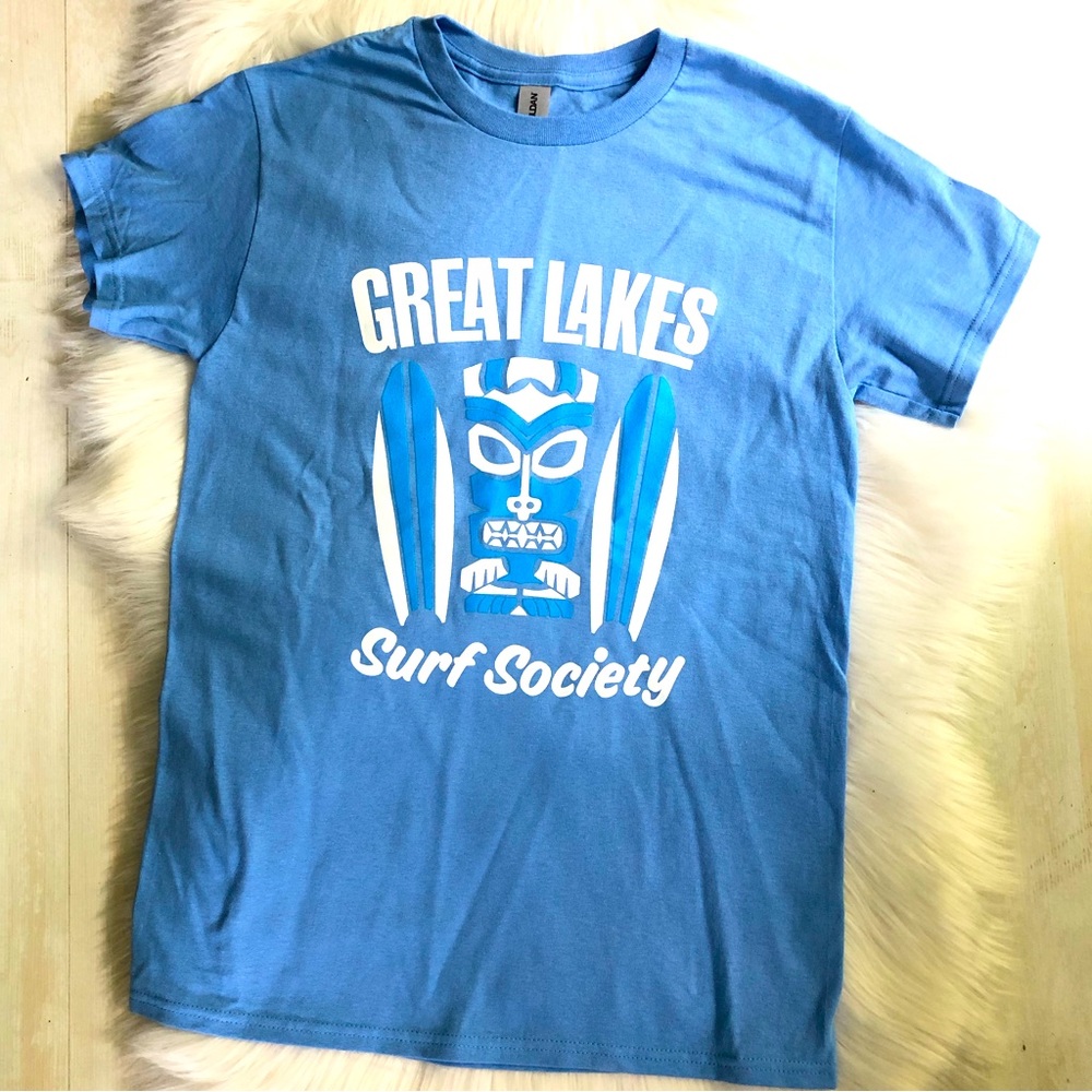 NWT Great Lakes Surf Society Tiki Surfing T-Shirt, XL